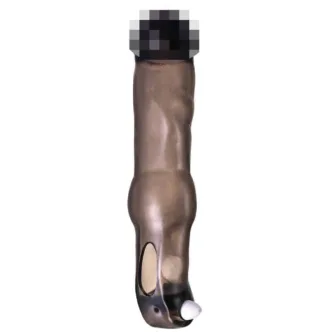 Вибронасадка на член Toyfa XLover с кольцом на мошонку, черная