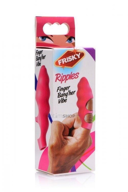 Вибронасадка на палец XR Brands Frisky Ripples, розовый - фото 2