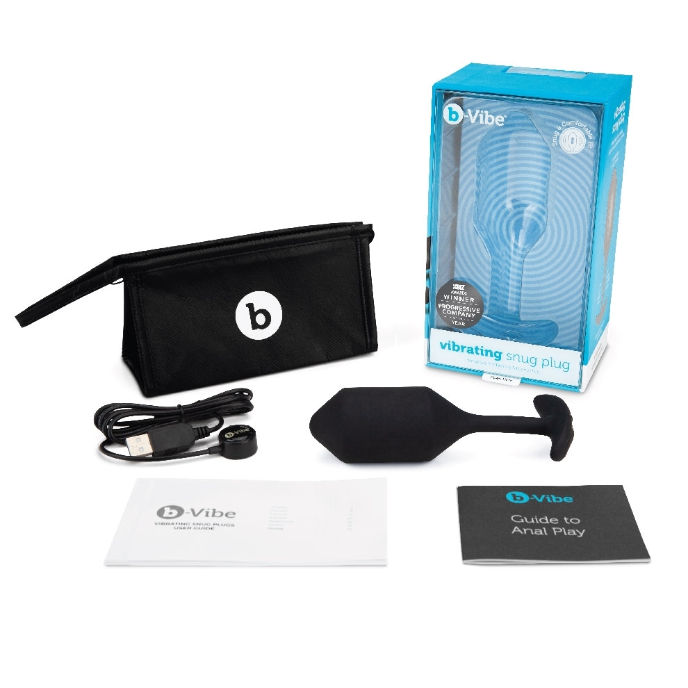 Вибропробка для ношения b-Vibe Vibrating Snug Plug 4, черная