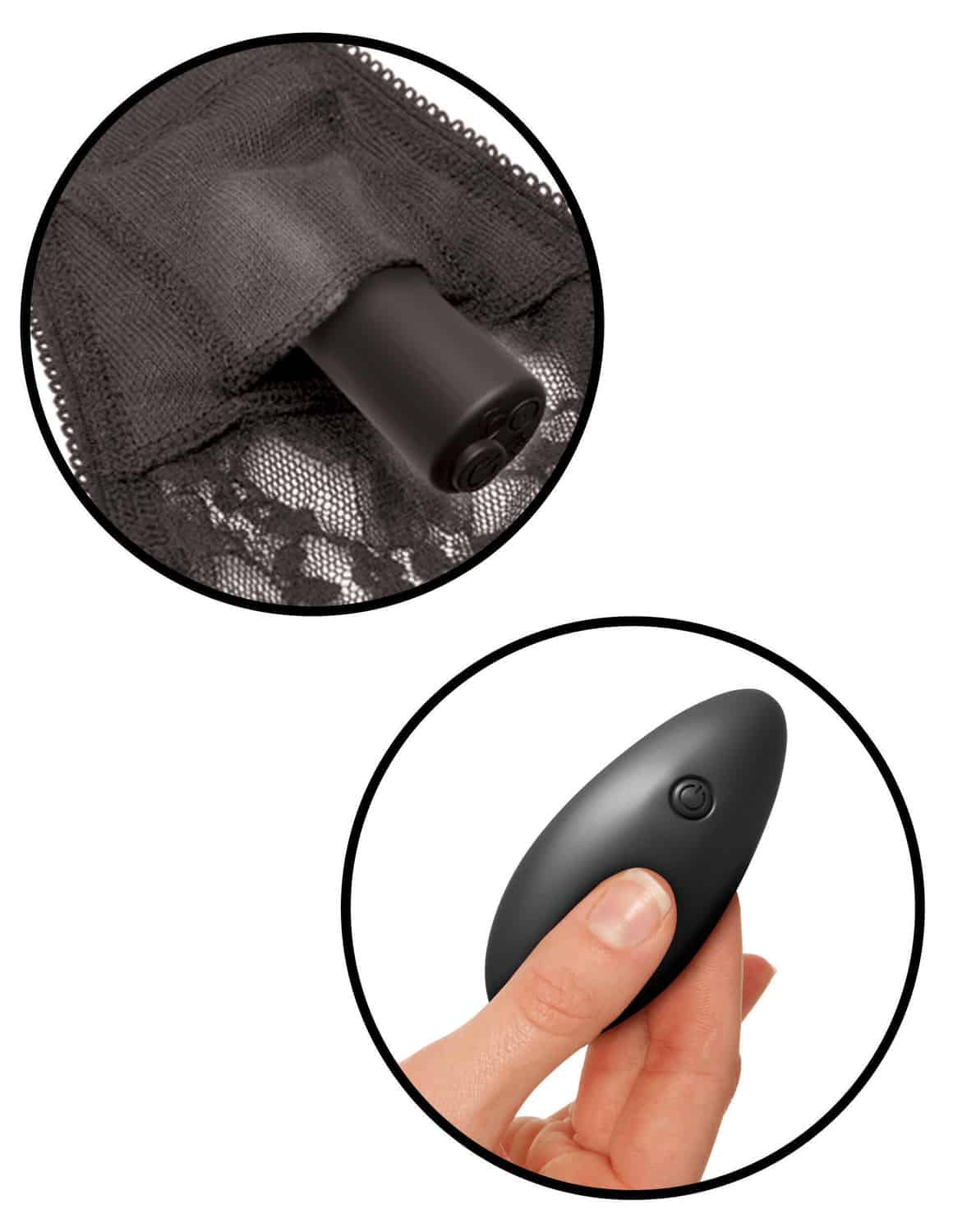 Трусики с вибратором Pipedream Remote Control Vibrating Panties, черный, XL-XXL PD4422-23 Black - PipeDream - Вибратор в трусики - Купить