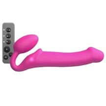 Страпон с вибрацией Strap-on-me 3 мотора L с пультом ДУ, розовый