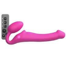 Страпон с вибрацией Strap-on-me 3 мотора M с пультом ДУ, розовый