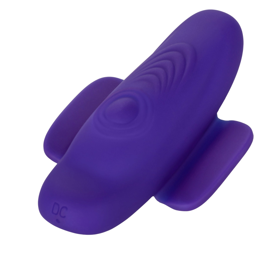 Вибровкладка в трусики с осцилляцией CalExotics Lock-N-Play с пультом ДУ, фиолетовая