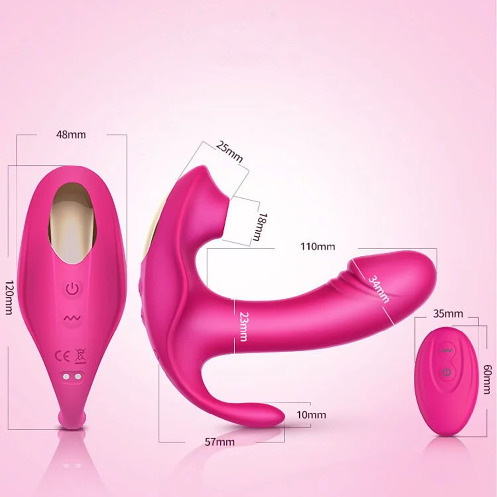 Вибратор для ношения с вакуумной стимуляцией и нагревом Erocome Volans, розовый
