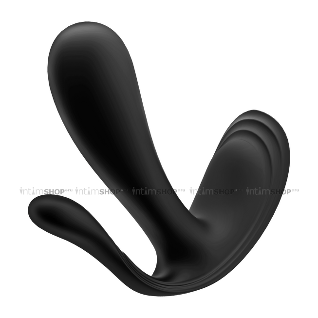 Вибровкладка в трусики с вагинальным и анальным отростком Satisfyer Top Secret+, черная от IntimShop