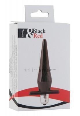 Анальная Вибропробка Plug&Vibro Bullet Toyfa Black&Red, черная - фото 3