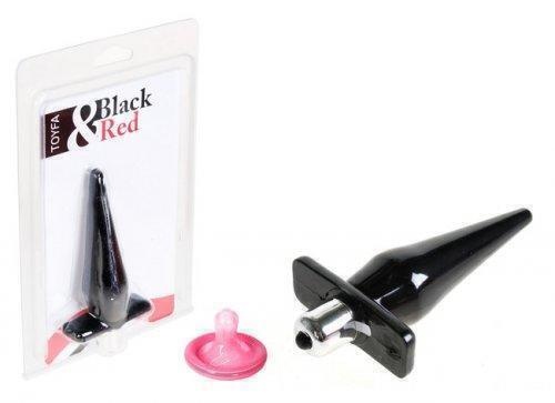 Анальная вибропробка Plug&Vibro Bullet Toyfa Black&Red, черная