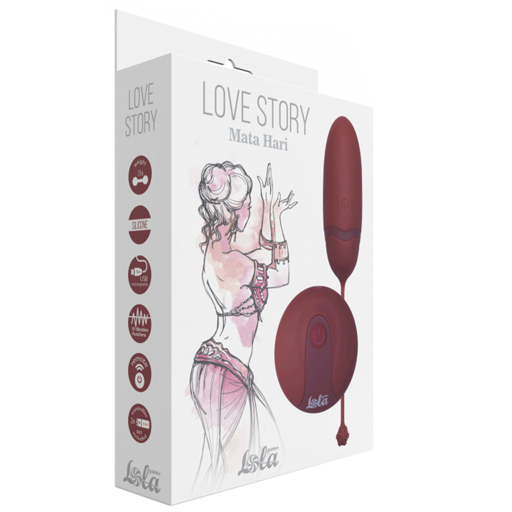 Виброяйцо Lola Games Love Story Mata Hari с пультом ДУ, бордовое