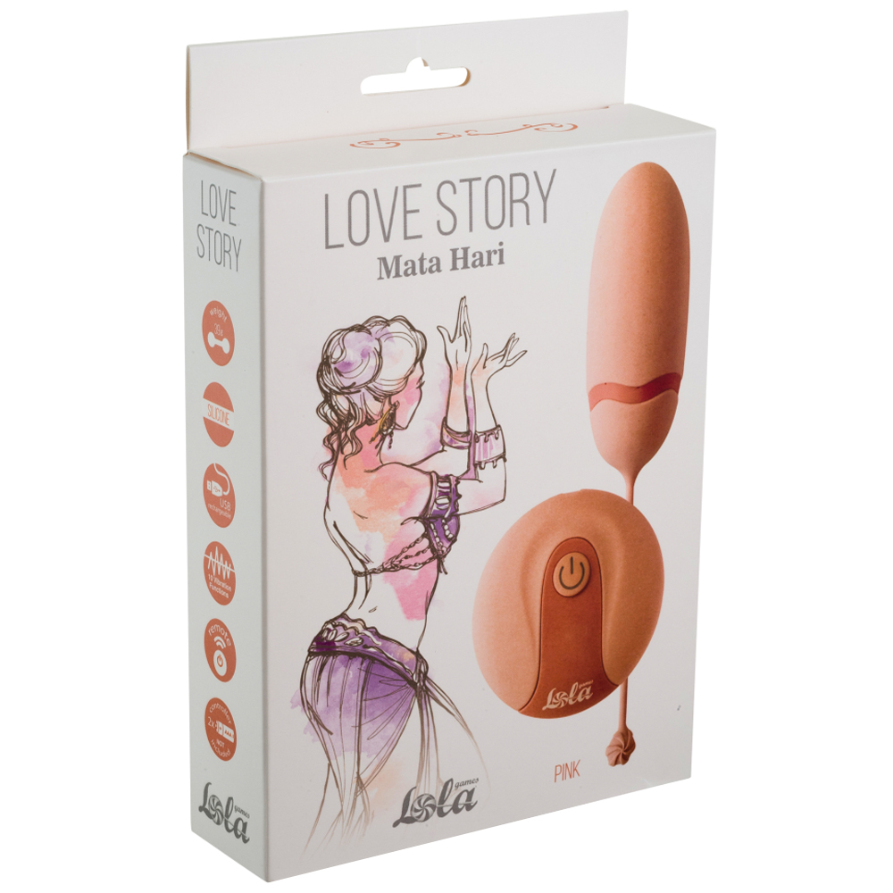Виброяйцо Lola Games Love Story Mata Hari с пультом ДУ, розовое
