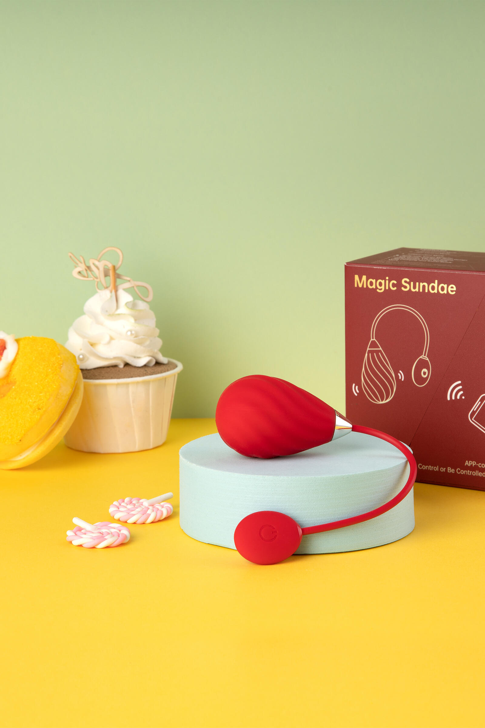 Виброяйцо Magic Motion Sundae, красное