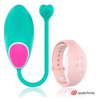 Виброяйцо DreamLove Wearwatch Watchme с розовым браслетом ДУ, зеленый