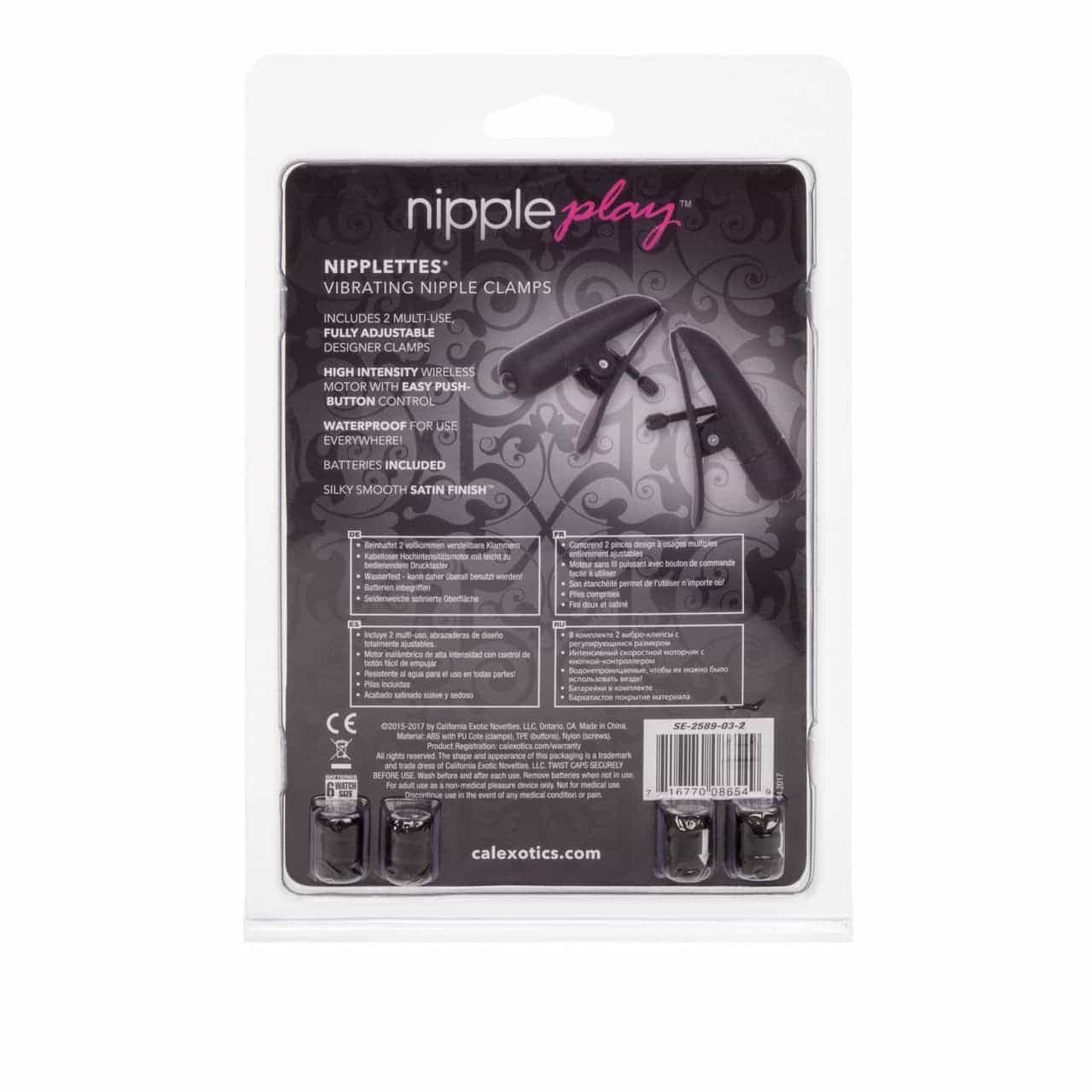 Виброзажимы для сосков CalExotics Nipple Play Nipplettes, черные