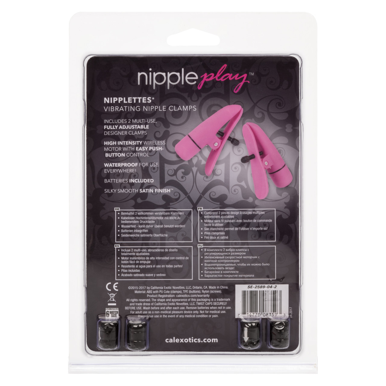 Виброзажимы для сосков CalExotics Nipple Play Nipplettes, розовые