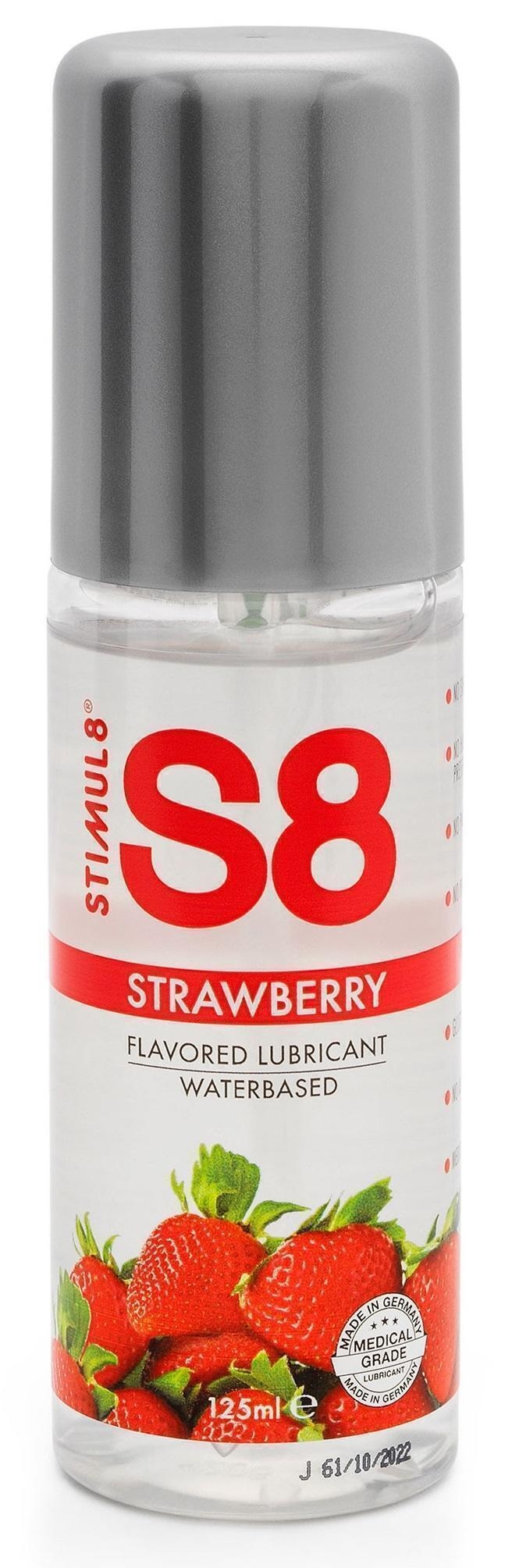 Вкусовой лубрикант Stimul8 Flavored Lube Клубника на водной основе, 125 мл