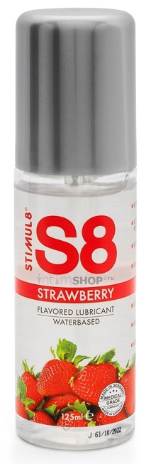 Вкусовой лубрикант StimulS8 Flavored Lube Клубника на водной основе, флакон 125 мл от IntimShop