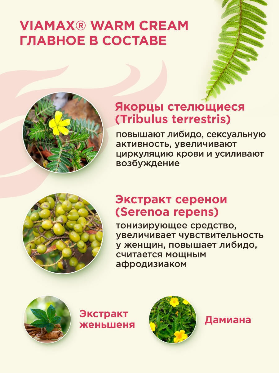 Разогревающий крем для женщин Viamax Warm, 15 мл