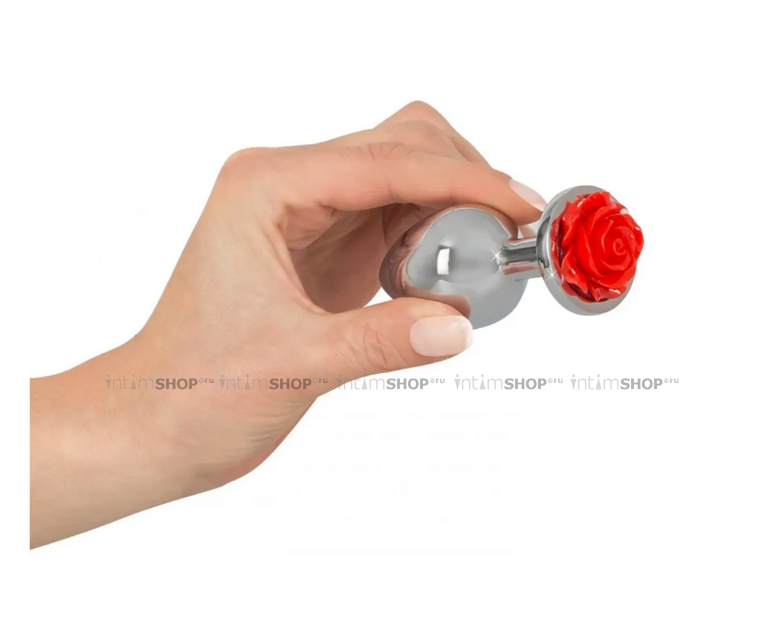 фото Втулка You2Toys Rose Butt Plug с красной розочкой