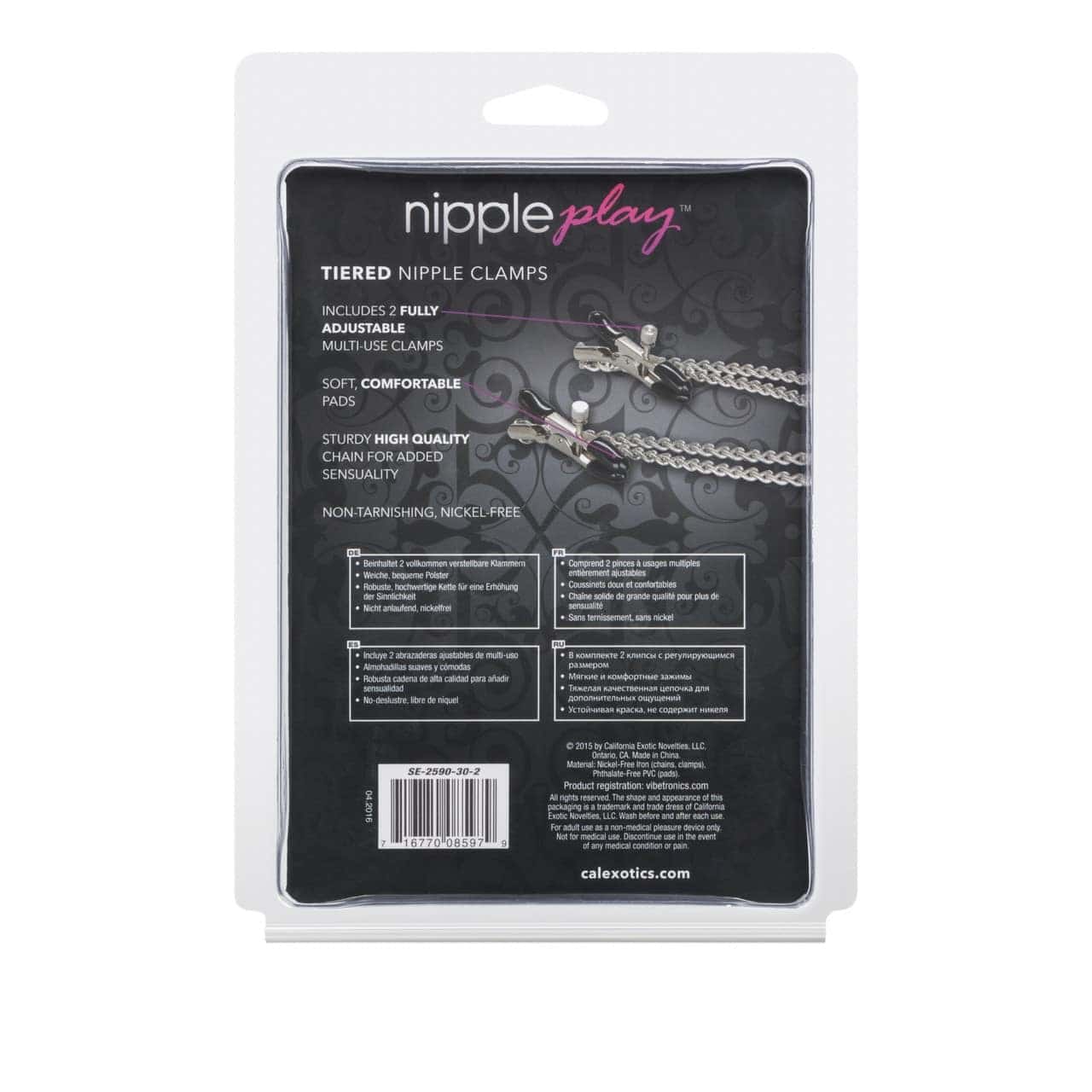 Зажимы для сосков CalExotics  Nipple Play Tiered Nipple Clamps, серебристые