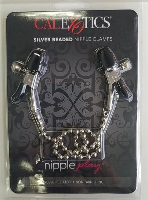 Зажимы на соски California Exotic Novelties Nipple Clamps с цепью, серебристые - фото 2