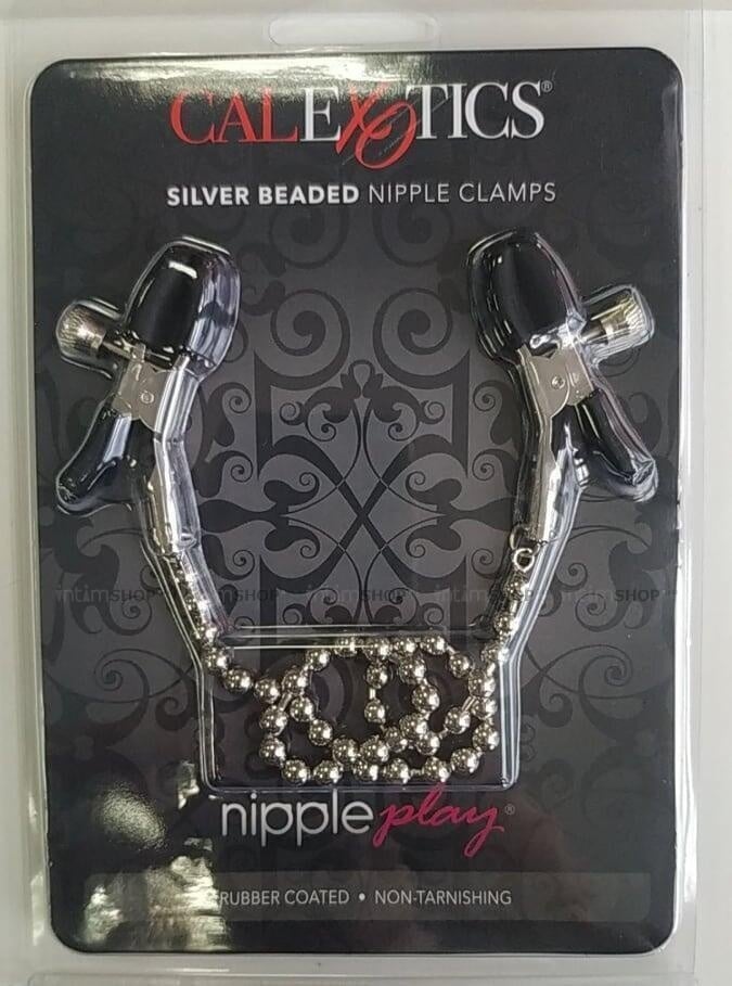 Зажимы на соски California Exotic Novelties Nipple Clamps с цепью, серебристые