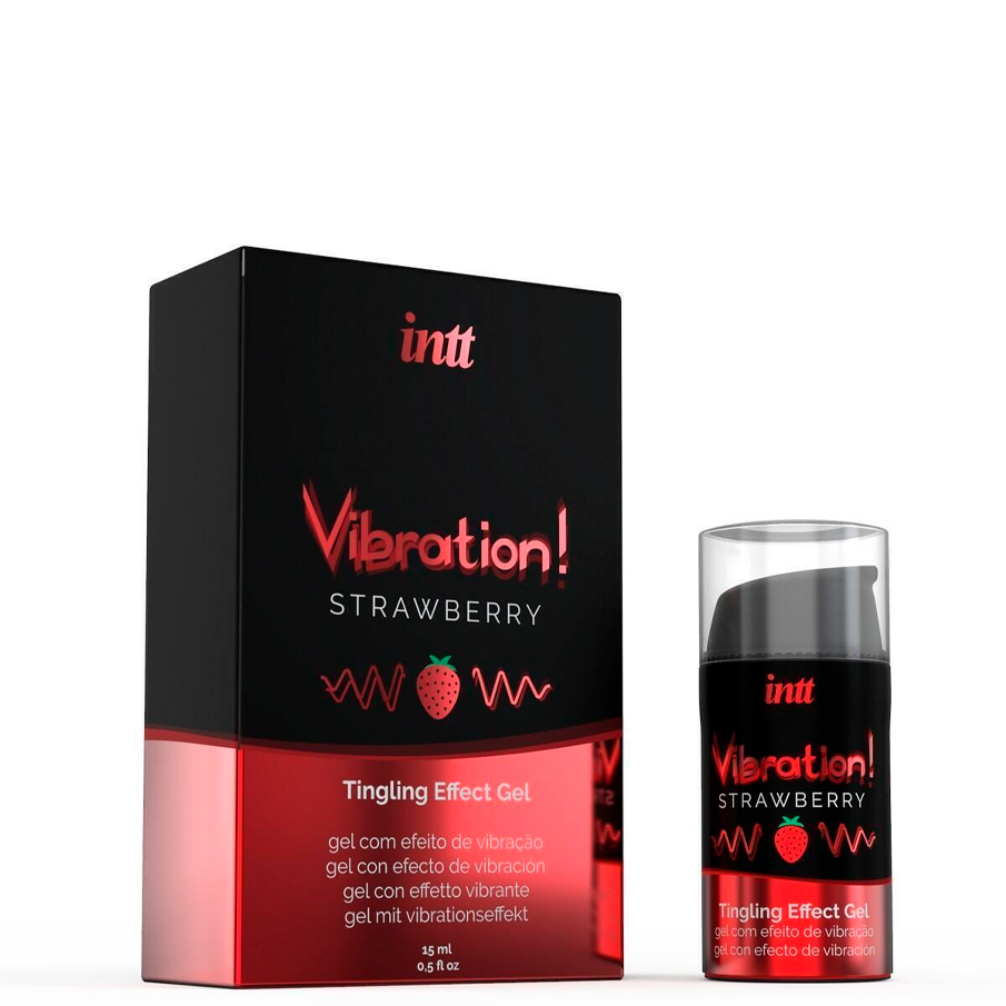 Жидкий вибратор Intt Vibration Strawberry, 15 мл 