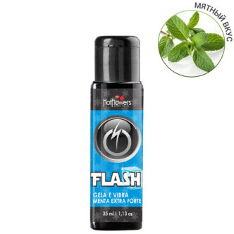 Жидкий вибратор с охлаждающим эффектом HotFlowers Flash mint extra strong, 35 мл